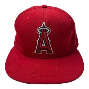 New Era MLB Los Angeles Angels Baseball Red Fitted Hat